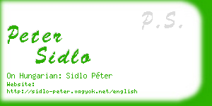 peter sidlo business card